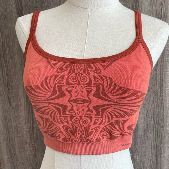 PATAGONIA Active Orange & Maroon Sports Bra. Size L - Picture 1 of 9